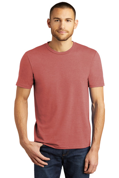 District DM130 Mens Perfect Tri Short Sleeve Crewneck T-Shirt Blush Frost Model Front