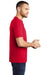 District DM130 Mens Perfect Tri Short Sleeve Crewneck T-Shirt Classic Red Model Side