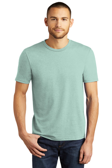 District DM130 Mens Perfect Tri Short Sleeve Crewneck T-Shirt Heather Dusty Sage Model Front