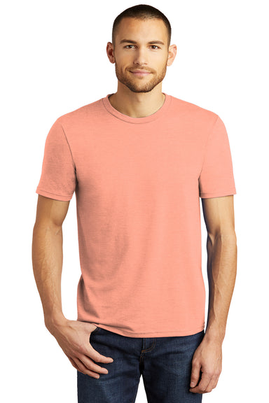 District DM130 Mens Perfect Tri Short Sleeve Crewneck T-Shirt Heather Dusty Peach Model Front