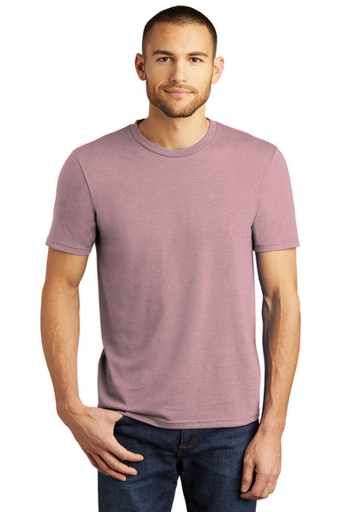 District DM130 Mens Perfect Tri Short Sleeve Crewneck T-Shirt Heather Lavender Model Front