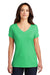 District DM1350L Womens Perfect Tri Short Sleeve V-Neck T-Shirt Green Frost Model Front