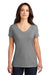 District DM1350L Womens Perfect Tri Short Sleeve V-Neck T-Shirt Grey Frost Model Front