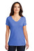 District DM1350L Womens Perfect Tri Short Sleeve V-Neck T-Shirt Royal Blue Frost Model Front