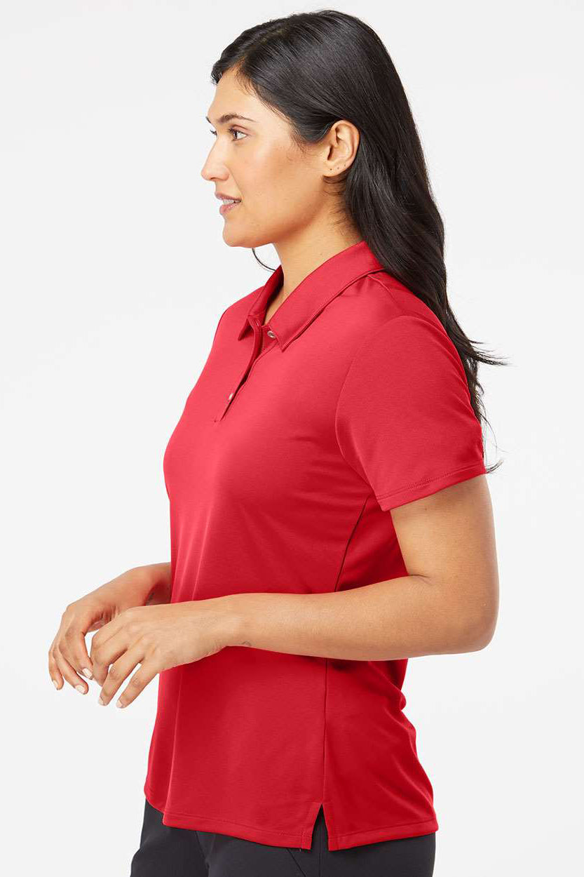 Adidas A231 Womens Performance UPF 50+ Short Sleeve Polo Shirt Collegiate Red Model Side