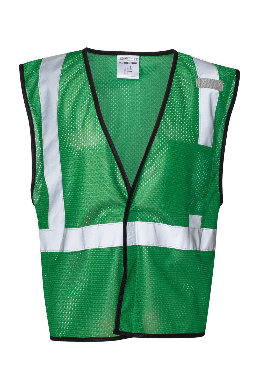 Kishigo B120-131 Mens EV Series Enhanced Visibility Non-ANSI Vest Green Flat Front