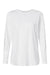 LAT 3508 Womens Fine Jersey Long Sleeve Crewneck T-Shirt White Flat Front