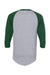 Augusta Sportswear 4420 Mens Raglan 3/4 Sleeve Crewneck T-Shirt Heather Grey/Dark Green Flat Back