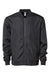 Independent Trading Co. EXP52BMR Mens Full Zip Bomber Jacket Black Flat Front