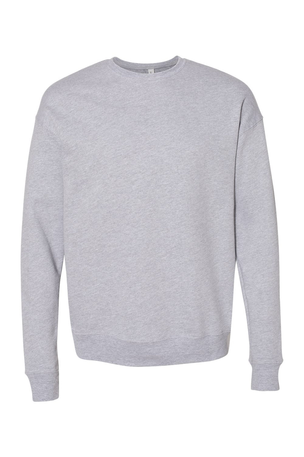 Bella + Canvas BC3945/3945 Mens Fleece Crewneck Sweatshirt Heather Grey Flat Front