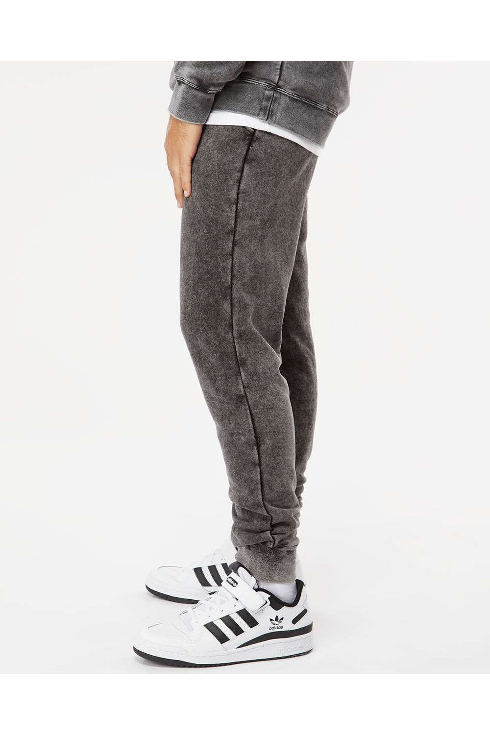 Independent Trading Co. PRM50PTMW Mens Mineral Wash Fleece Sweatpants w/ Pockets Black Model Side