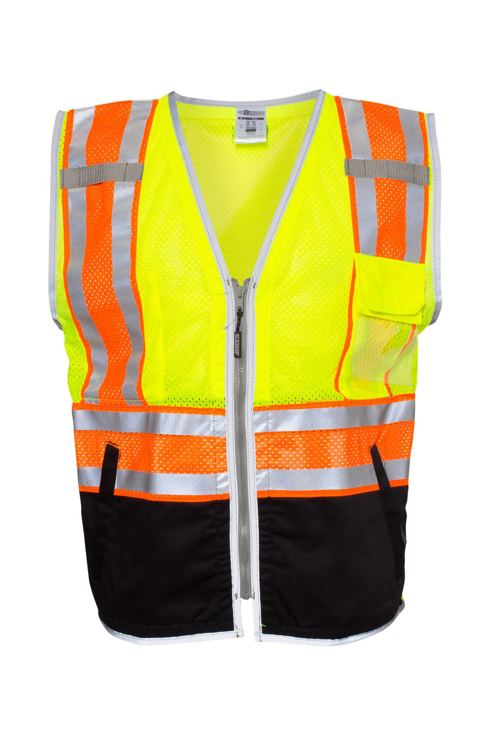 Kishigo 1543-1544 Mens Premium Brilliant Series Ultimate Reflective Vest Lime Green Flat Front