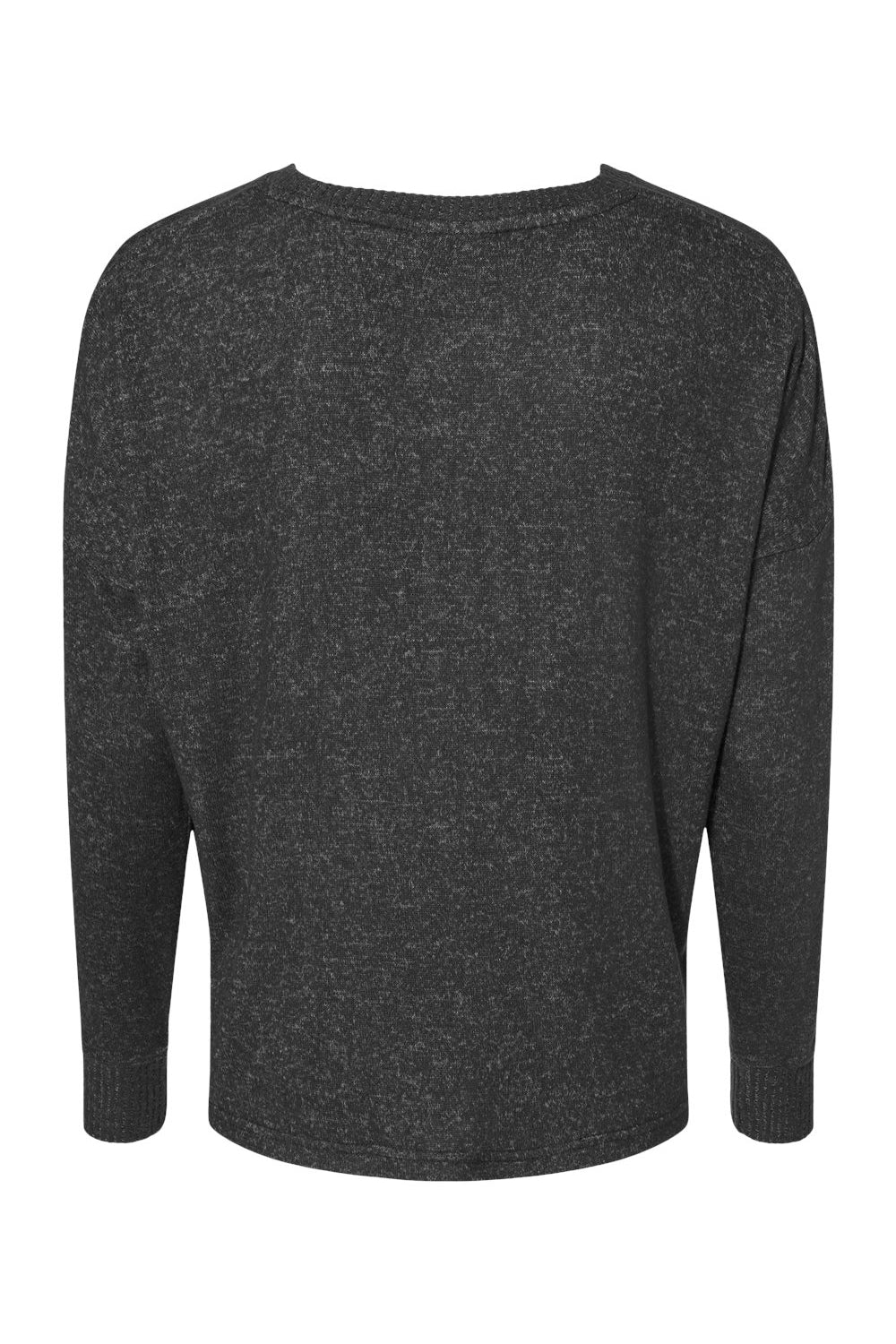 Boxercraft L06 Womens Cuddle Fleece Boxy Crewneck Sweatshirt Heather Charcoal Grey Flat Back