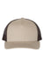 Richardson 112FP Mens 5 Trucker Hat Khaki/Coffee Brown Flat Front