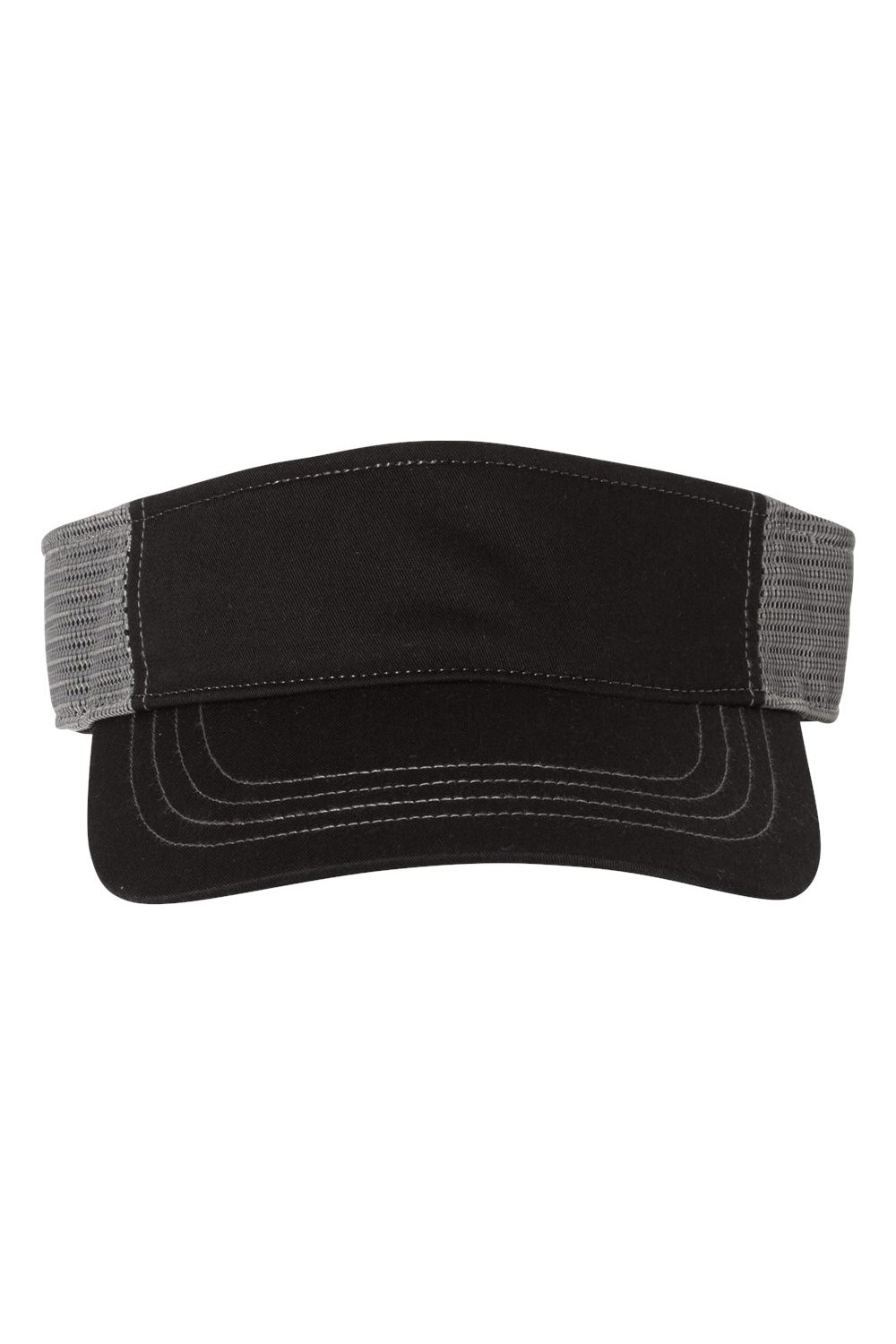 Richardson 712 Mens Trucker Visor Black/Charcoal Grey Flat Front