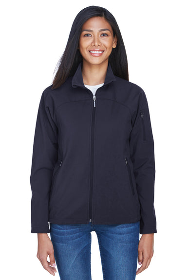 North End 78034 Womens Performance Water Resistant Full Zip Jacket Midnight Navy Blue Model Front