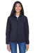 North End 78034 Womens Performance Water Resistant Full Zip Jacket Midnight Navy Blue Model Front