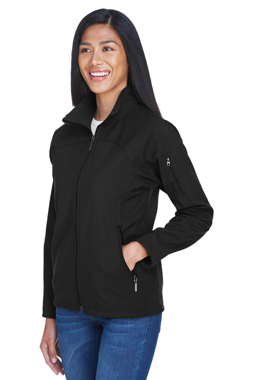 North End 78034 Womens Performance Water Resistant Full Zip Jacket Black Model 3q