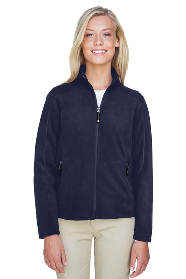 North End 78172 Womens Voyage Pill Resistant Fleece Full Zip Jacket Classic Navy Blue Model Front