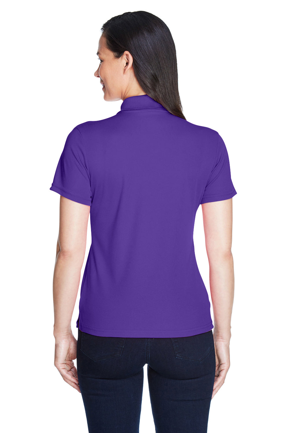 Core 365 78181 Womens Origin Performance Moisture Wicking Short Sleeve Polo Shirt Campus Purple Model Back