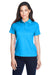 Core 365 78181 Womens Origin Performance Moisture Wicking Short Sleeve Polo Shirt Electric Blue Model Front