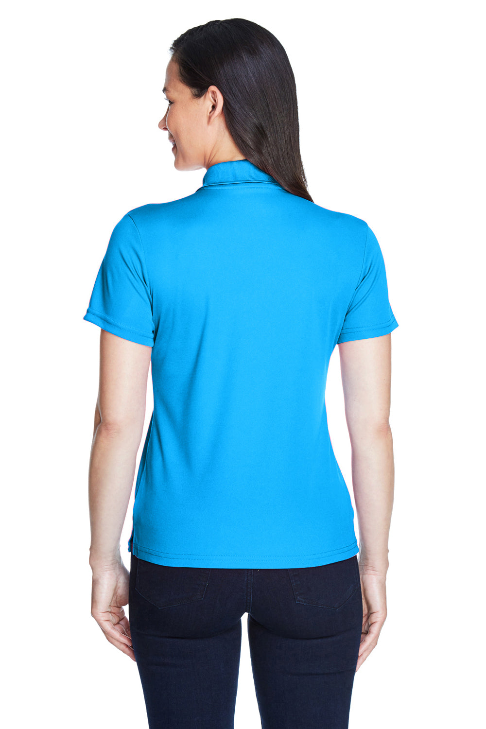 Core 365 78181 Womens Origin Performance Moisture Wicking Short Sleeve Polo Shirt Electric Blue Model Back