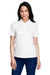 Core 365 78181 Womens Origin Performance Moisture Wicking Short Sleeve Polo Shirt White Model Front