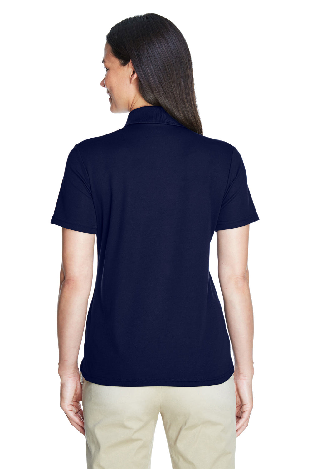 Core 365 78181 Womens Origin Performance Moisture Wicking Short Sleeve Polo Shirt Classic Navy Blue Model Back