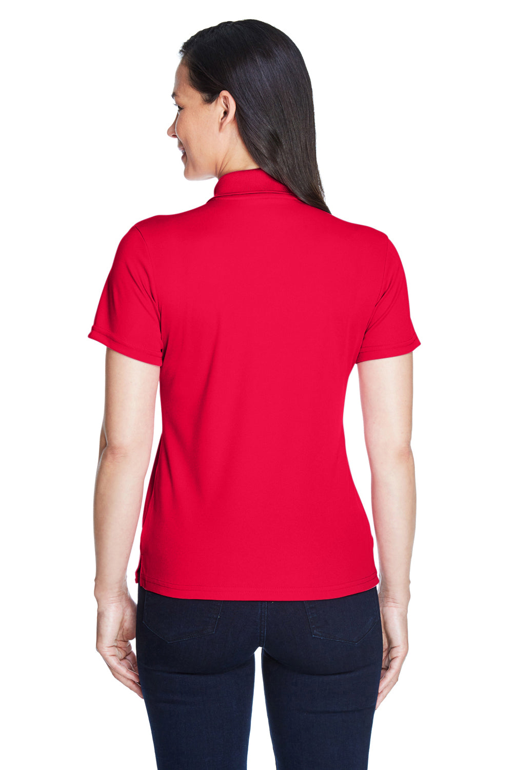 Core 365 78181 Womens Origin Performance Moisture Wicking Short Sleeve Polo Shirt Classic Red Model Back