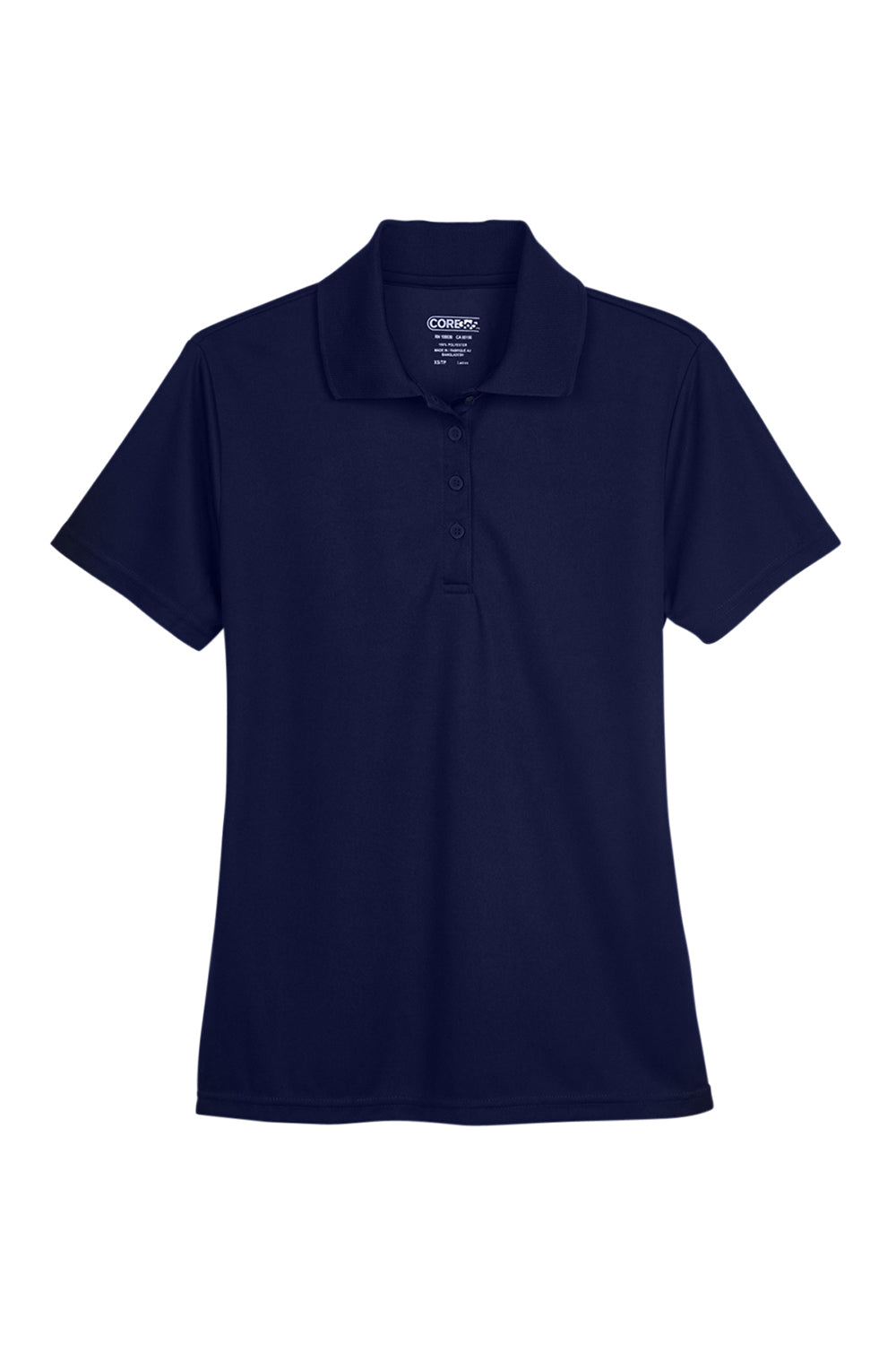 Core 365 78181 Womens Origin Performance Moisture Wicking Short Sleeve Polo Shirt Classic Navy Blue Flat Front