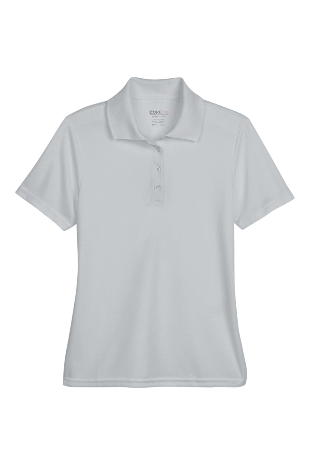 Core 365 78181 Womens Origin Performance Moisture Wicking Short Sleeve Polo Shirt Platinum Grey Flat Front