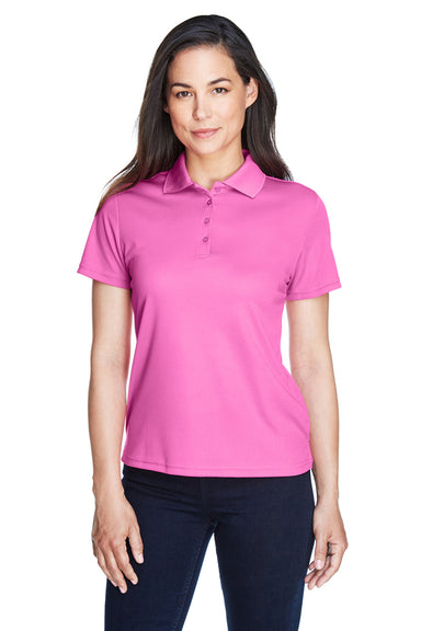 Core 365 78181 Womens Origin Performance Moisture Wicking Short Sleeve Polo Shirt Charity Pink Model Front