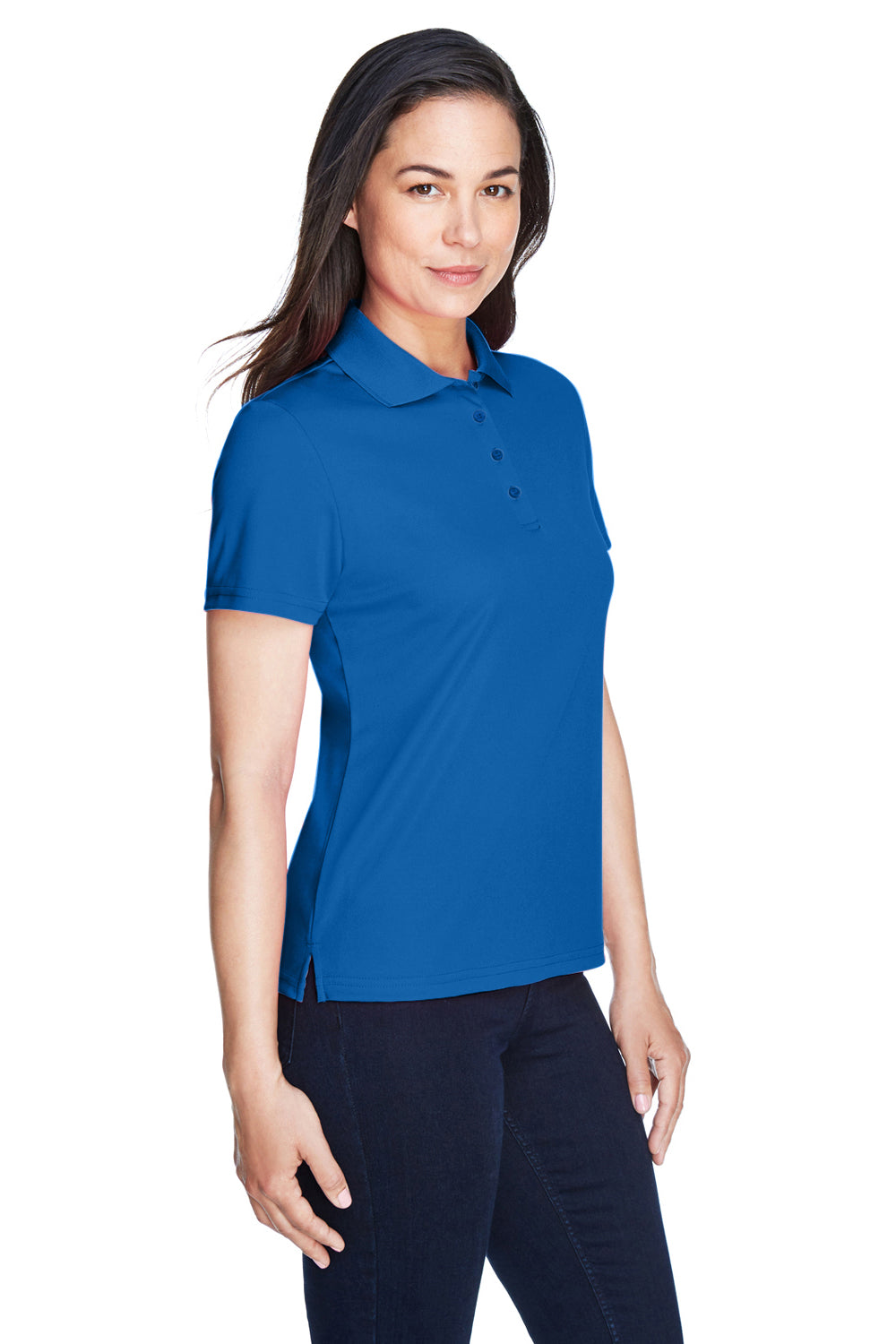 Core 365 78181 Womens Origin Performance Moisture Wicking Short Sleeve Polo Shirt True Royal Blue Model 3q