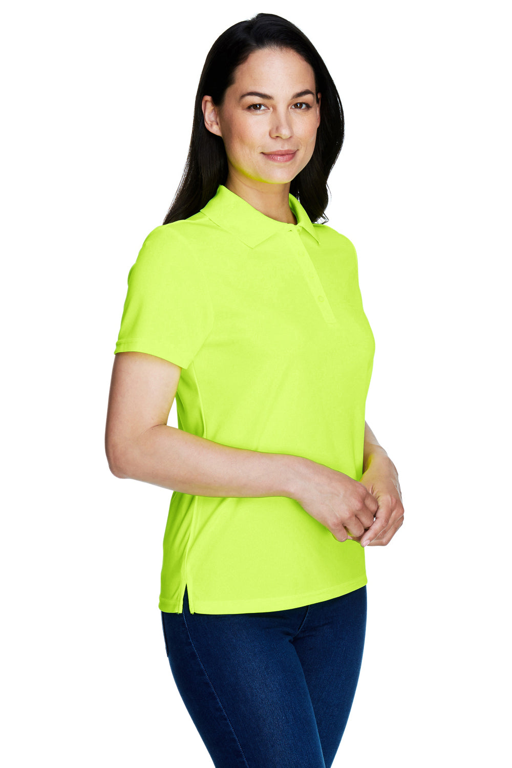 Core 365 78181 Womens Origin Performance Moisture Wicking Short Sleeve Polo Shirt Safety Yellow Model 3q