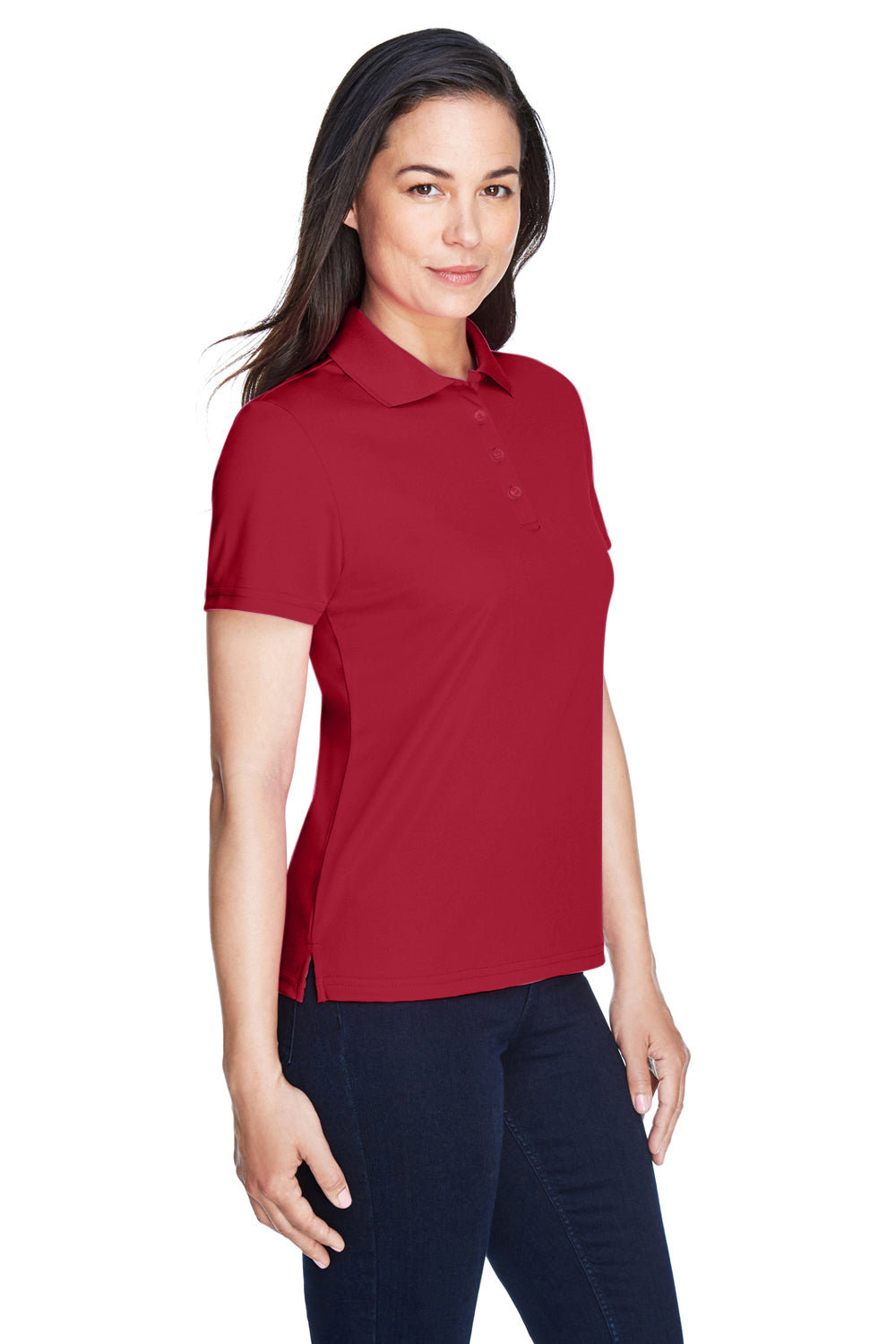 Core 365 78181 Womens Origin Performance Moisture Wicking Short Sleeve Polo Shirt Classic Red Model 3q