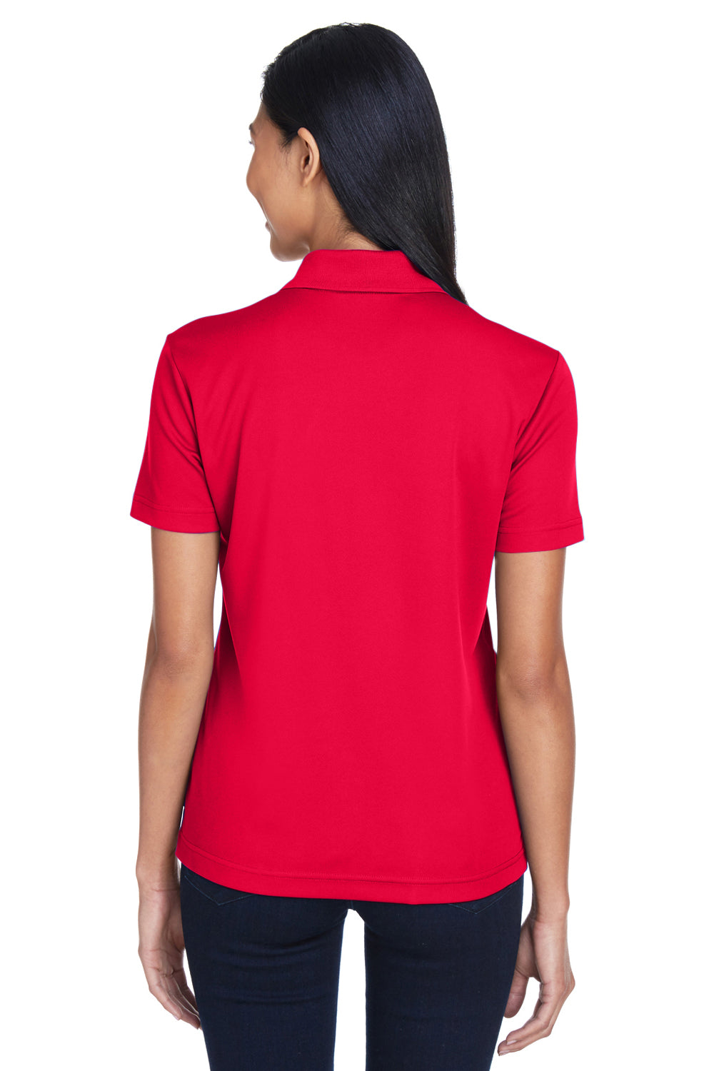 Core 365 78181P Womens Origin Performance Moisture Wicking Short Sleeve Polo Shirt w/ Pocket Classic Red Model Back