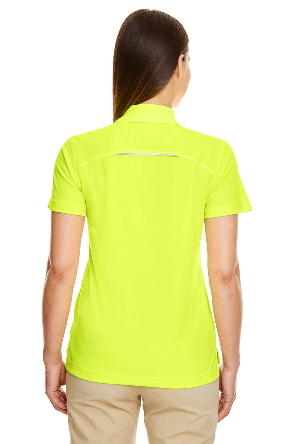 Core 365 78181R Womens Radiant Performance Moisture Wicking Short Sleeve Polo Shirt Safety Yellow Model Back