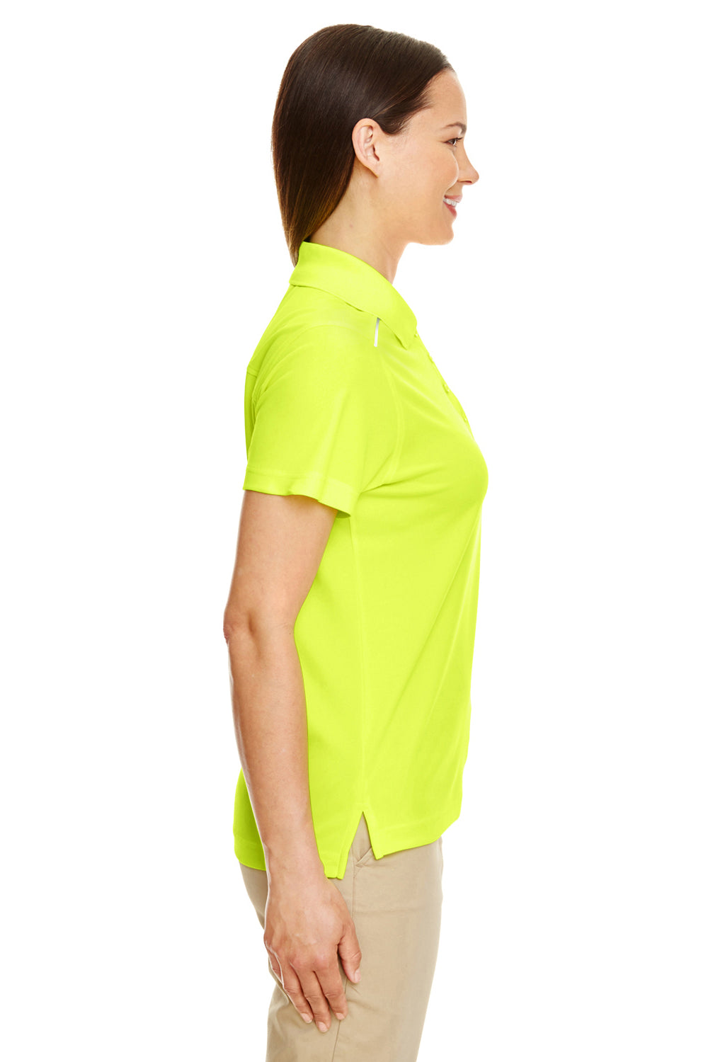 Core 365 78181R Womens Radiant Performance Moisture Wicking Short Sleeve Polo Shirt Safety Yellow Model Side