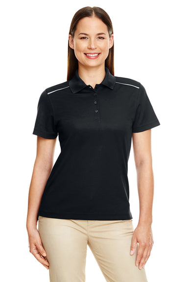 Core 365 78181R Womens Radiant Performance Moisture Wicking Short Sleeve Polo Shirt Black Model Front