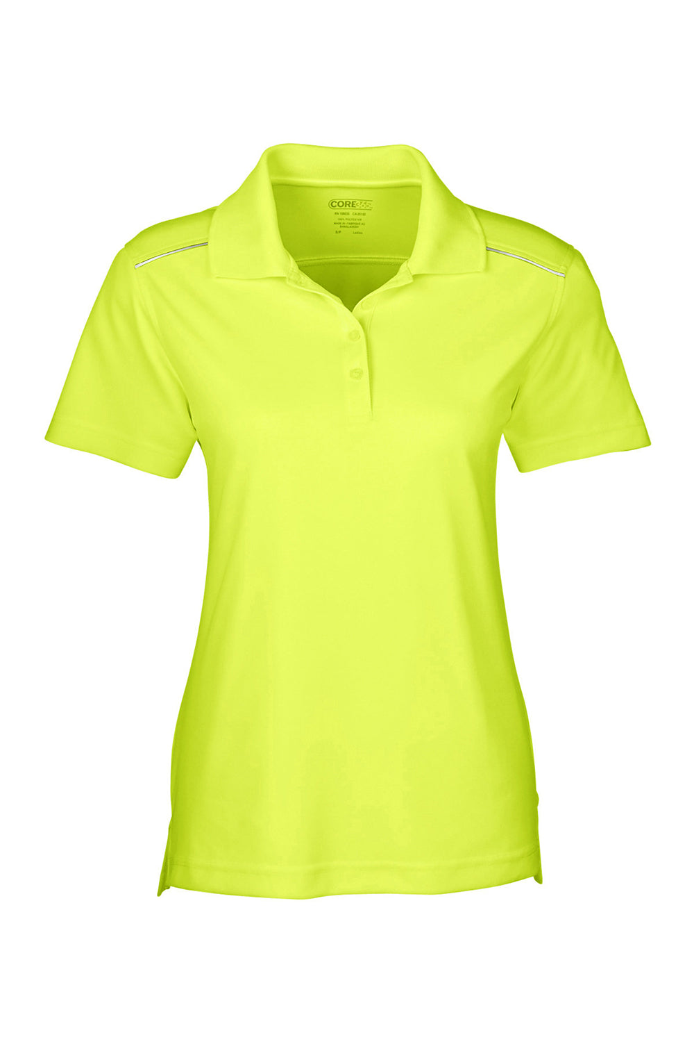 Core 365 78181R Womens Radiant Performance Moisture Wicking Short Sleeve Polo Shirt Safety Yellow Flat Front