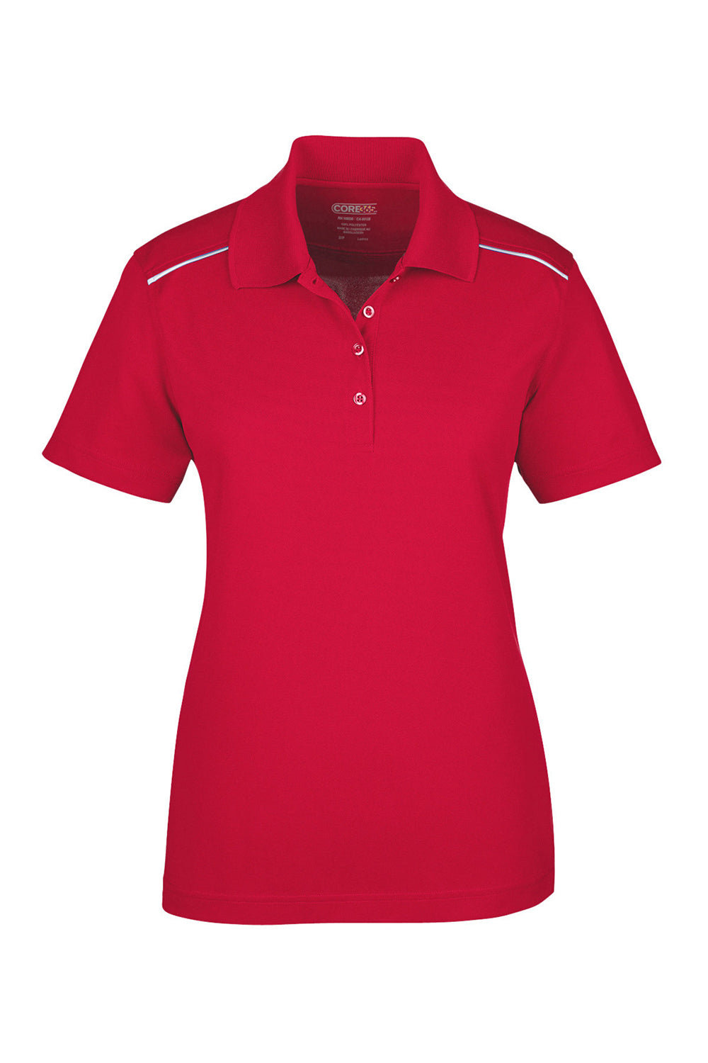 Core 365 78181R Womens Radiant Performance Moisture Wicking Short Sleeve Polo Shirt Classic Red Flat Front