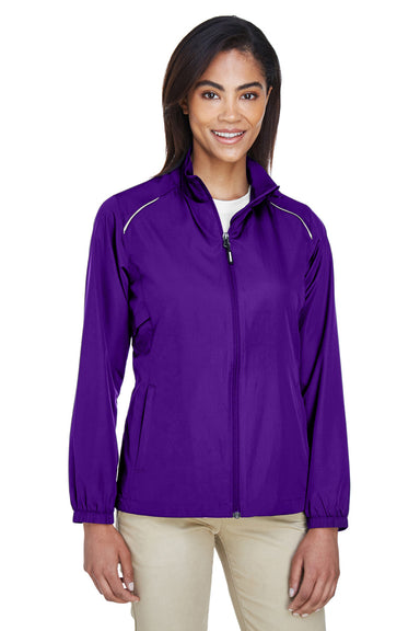 Core 365 78183 Womens Motivate Water Resistant Full Zip Jacket Campus Purple Model Front