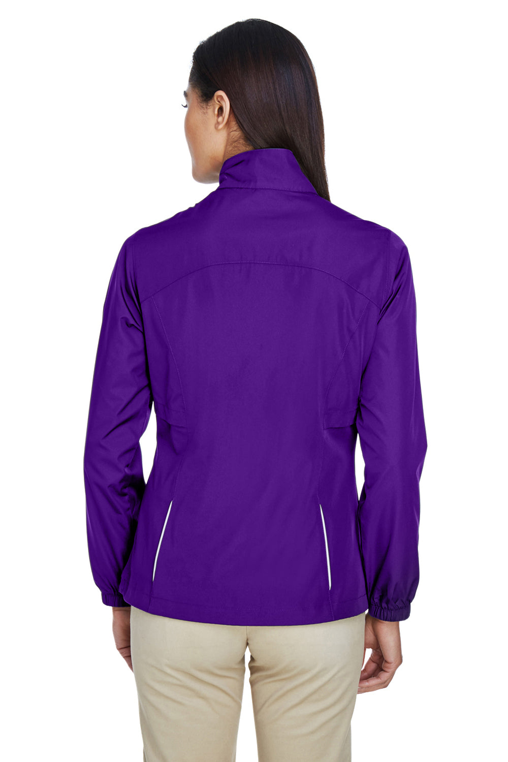 Core 365 78183 Womens Motivate Water Resistant Full Zip Jacket Campus Purple Model Back