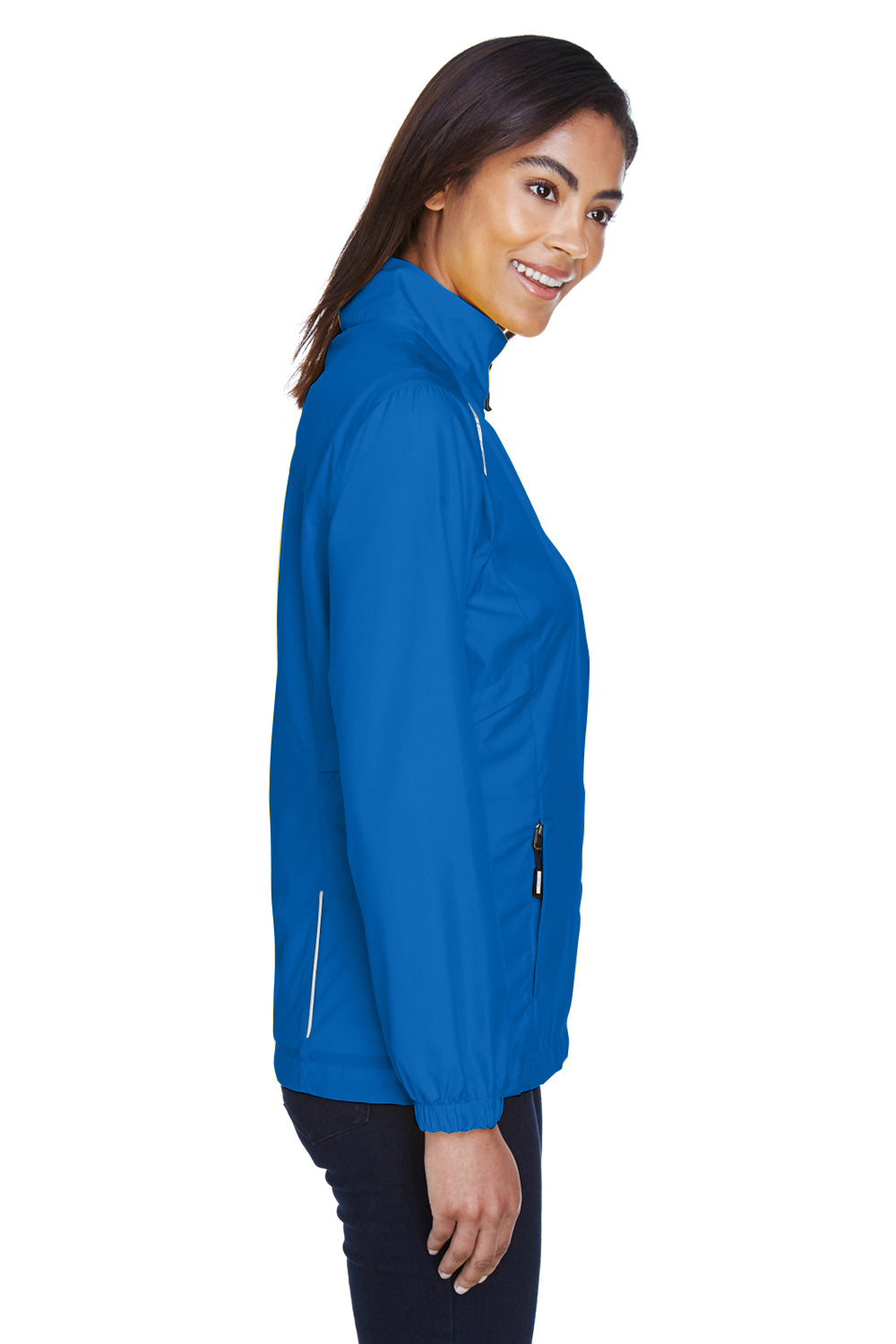 Core 365 78183 Womens Motivate Water Resistant Full Zip Jacket True Royal Blue Model Side