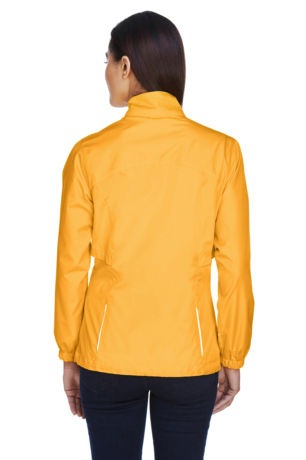 Core 365 78183 Womens Motivate Water Resistant Full Zip Jacket Campus Gold Model Back