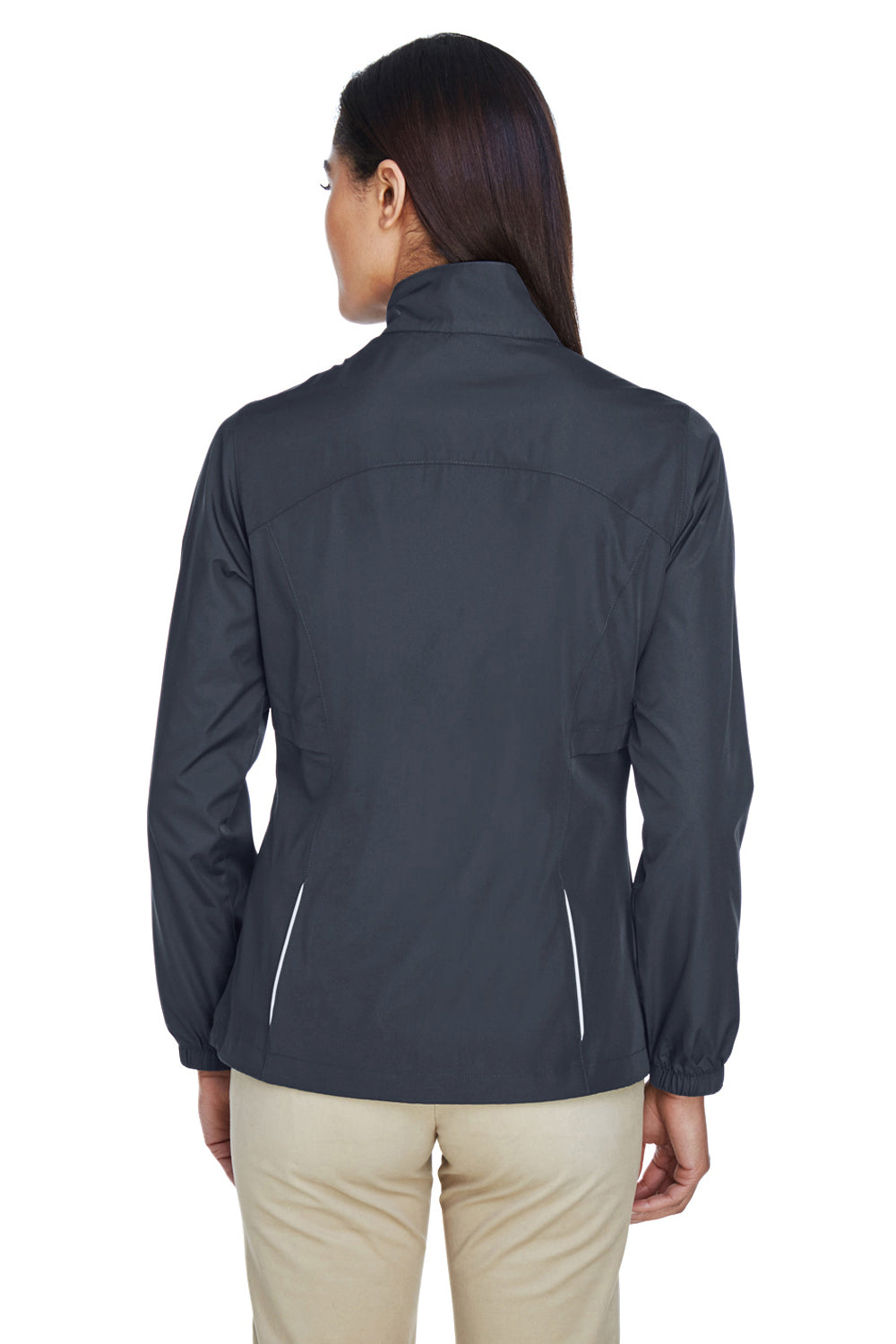 Core 365 78183 Womens Motivate Water Resistant Full Zip Jacket Carbon Grey Model Back