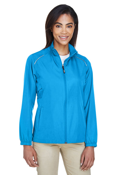 Core 365 78183 Womens Motivate Water Resistant Full Zip Jacket Electric Blue Model Front