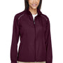 Core 365 Womens Motivate Water Resistant Full Zip Jacket - Burgundy