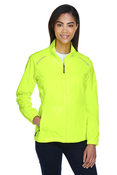 Core 365 78183 Womens Motivate Water Resistant Full Zip Jacket Safety Yellow Model Front