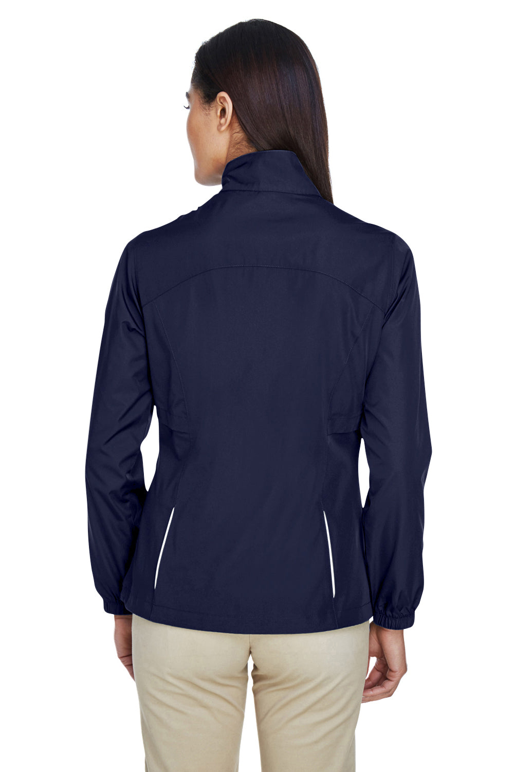 Core 365 78183 Womens Motivate Water Resistant Full Zip Jacket Classic Navy Blue Model Back